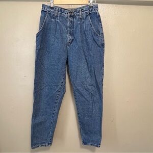 Pierre Cardin Vintage Size 12 Blue Jeans Pleated Cotton